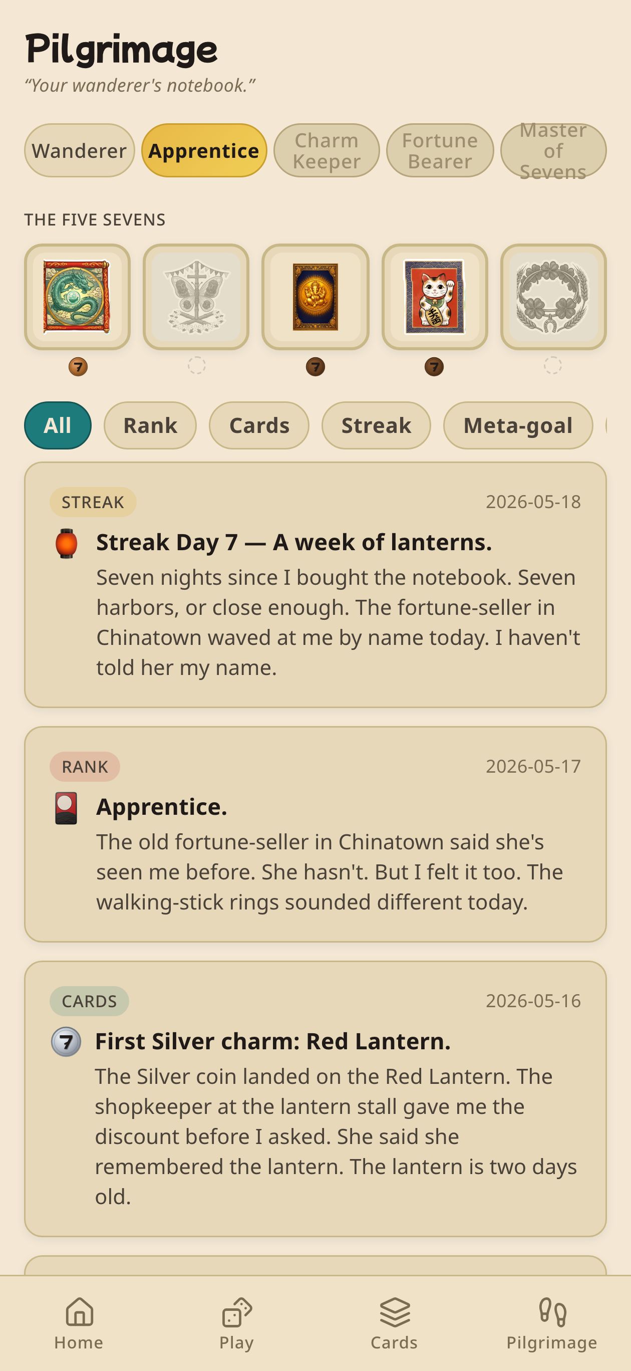 Pilgrim's Diary journal